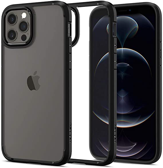 Spigen Ultra Hybrid Works with Apple iPhone 12 Case/iPhone 12 Pro Case (2020) - Matte Black