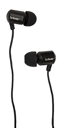 EarBombz H-Bombz High Definition Studio Quality In-Ear Headphones with Multifunction Microphone, Black