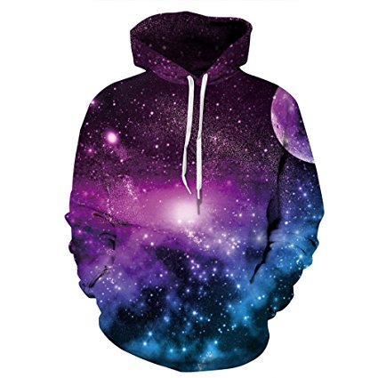 SAYM Unisex Galaxy Pockets 3d Pullover Hoodie Hooded Sweatshirts Hoodies