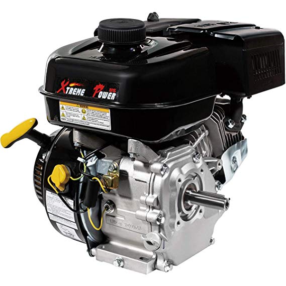XtremepowerUS 7HP 4-Stroke OHV Industrial Grade Gasoline Engine Recoil Start Go Kart Log Splitter Lifan Type Engine 212CC, Black