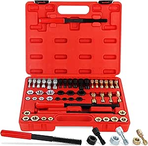 ABN Thread Chaser Set 49 Piece - SAE and Metric Thread Chaser Bolt Rethreading Kit - Taps, Dies, and Files with Case - Standard Sizes 1/4-20 through 5/1-18 - Metric Sizes M6-1.00 through M14-1.50