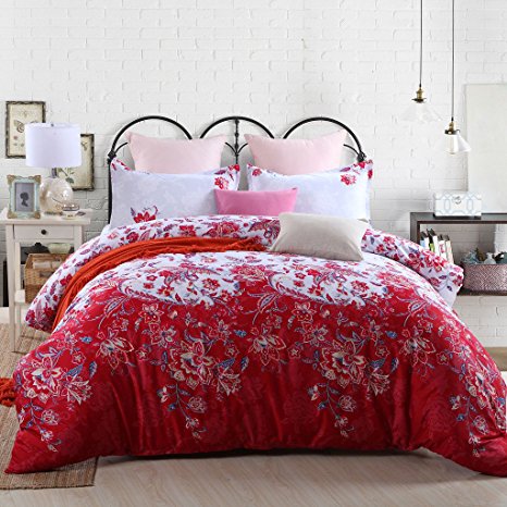 GOOFUN-J1Q 3pcs Duvet Cover Set/Bedding Set(1 Duvet Cover   2 Pillow Shams) Lightweight Microfiber Well Designed Print Pattern - Comfortable, Breathable, Soft & Extremely Durable,Full/Queen Size