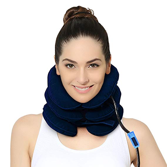 P PURNEAT Cervical Neck Traction Device Inflatable & Adjustable Neck Brace Collar for Home Traction Spine Alignment 【2019 Upgraded Version