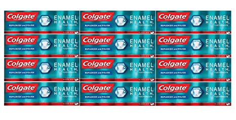 Colgate Enamel Health Replenish & Polish Toothpaste, Clean Mint, Travel Size 0.85 oz - Pack of 12