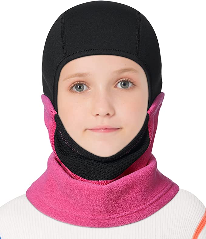 Helmet Liner Kids Balaclava Ski Mask Hood Boys Girls Fleece Winter Face Mask Snow Hat for Cold Weather