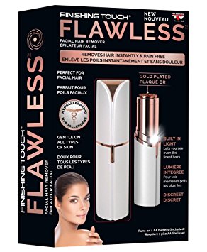 Original & Official Flawless Painless Facial Hair Remover by Finishing Touch with Gold Plated Head-Canadian Edition