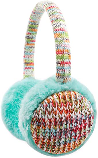 Kids Knit Earmuffs Winter Outdoor Plush Ear Warmers for Boys Girls 4-16 Years