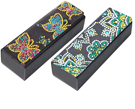 Diamond Painting Eyeglass Case Sunglasses Cases with Mandragora Leather 5D Diamond Painting Kits for Adults Full Drill Embroidery Paint Eyeglass Case for Lady Man (Set A-2pcs)