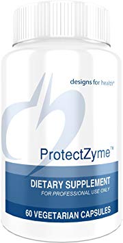 Designs for Health ProtectZyme - Digesive Enzymes for Gluten, Dairy, Soy and Egg Protein with Peptidase Complex   Synetrim CQ (60 Capsules)