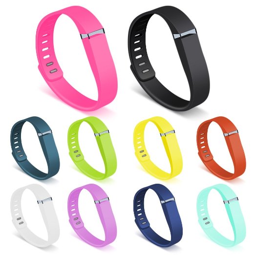 Henoda 10Pcs Small Replacement Wristbands with Clasps for Fitbit Flex Bands Only No Tracker New Version