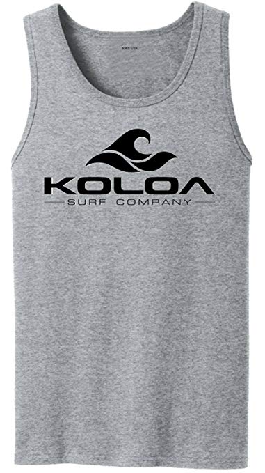 Joe's USA Koloa Surf Classic Wave Logo Tank Tops in 27 Colors. Adult Sizes: S-4XL