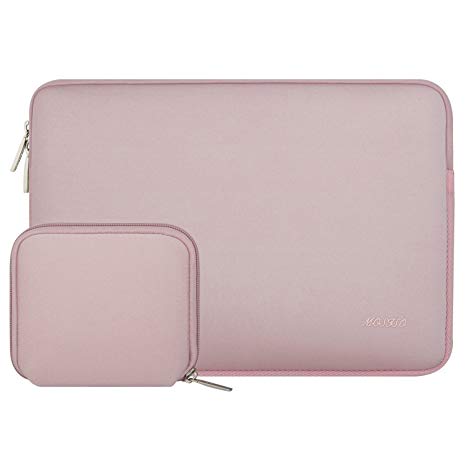 Mosiso Water Repellent Lycra Sleeve Bag Cover for 15-15.6 Inch MacBook Pro, Notebook Computer with Small Case, Baby Pink