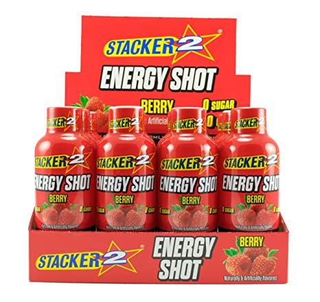 Stacker 2 Energy Shots, Berry, 12 Shots 2oz. Bottles