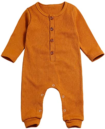 itkidboy Newborn Baby Boy Girl Romper Jumpsuit Cotton Solid Long Sleeve One-Piece Bodysuit Infant Clothes Outfits