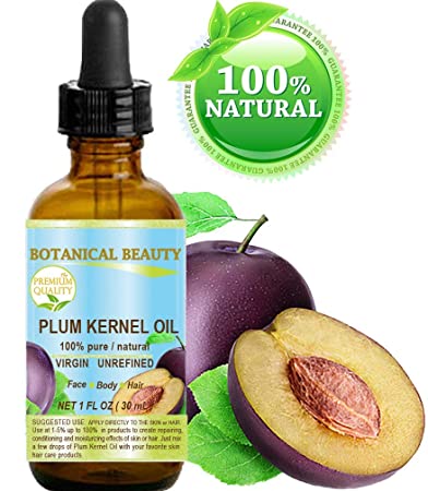 French PLUM KERNEL Seed Carrier Oil. 100% Pure/Natural/Undiluted/Virgin/Cold Pressed for Skin, Hair, Lip and Nail Care. Skin SuperFood. 1 oz- 30 ml. by Botanical Beauty