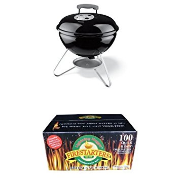 Weber 10020 Smokey Joe 14-Inch Portable Grill and Lighting Nuggets Bundle