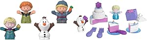 Fisher-Price Disney Frozen Little People Toddler Toy Playset, Elsa Olaf & Friends 4 Figures and 10 Party Play Pieces for Pretend Play