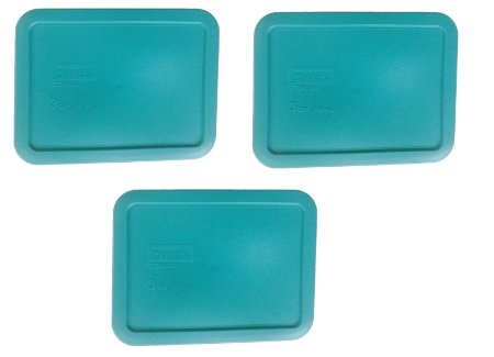 Pyrex Green Rectangle 3 Cup 750ml Plastic Storage Cover 3 Pack