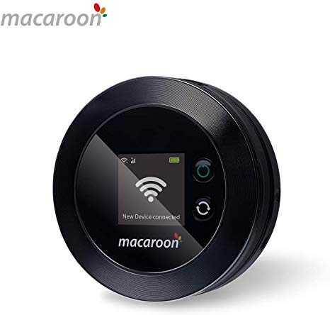 macaroon Mobile WiFi Router 4G Unlocked Portable Mobile Wifi Hotspot with 5GB EU Data Pocket Travel MiFi Device for Businessmen Go Abroad