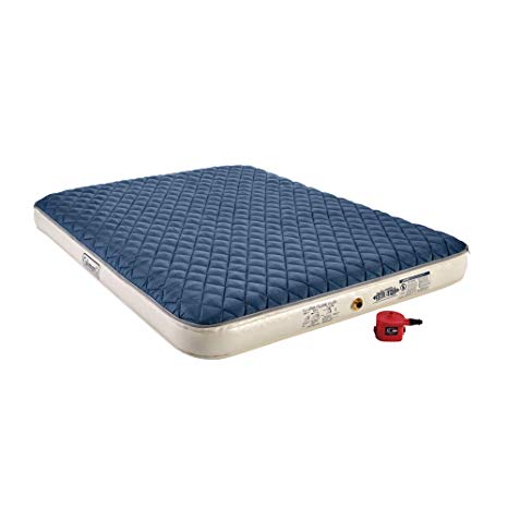 Coleman Inflatable Airbed with Zip-On Insulated Mattress Topper & Battery-Operated Pump, Queen