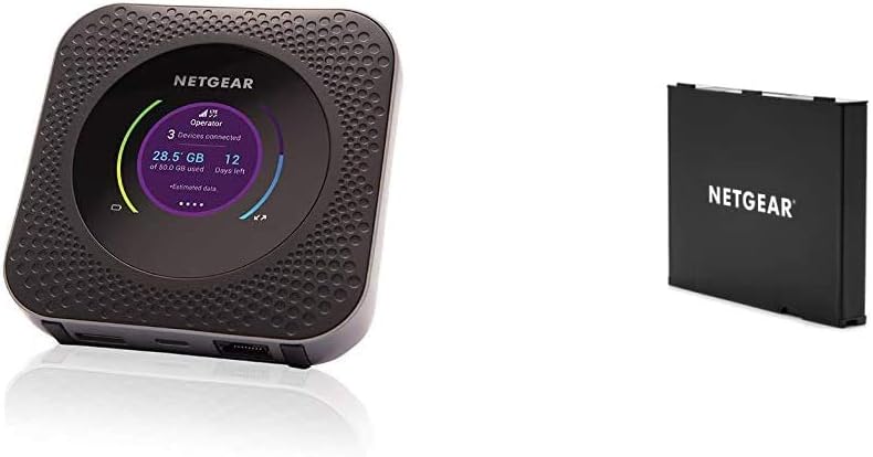 NETGEAR Nighthawk M1 Mobile Hotspot 4G LTE Router MR1100-100NAS   NETGEAR AirCard Mobile Hotspot Lithium Ion Replacement Battery (MHBTR10)