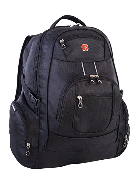 Swiss Gear Deluxe Laptop Backpack with Multiple Compartments, International Carry on, 17.3-Inch, Black