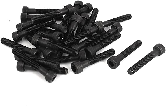 uxcell M5 x 30mm Alloy Steel Hex Socket Head Cap Screws Bolt Black 30 Pcs