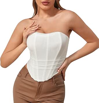 Women One Shoulder Shapewear Lace Up Back Contrast Corset Body Shaper Bodysuit sexy bodysuits for women plus size