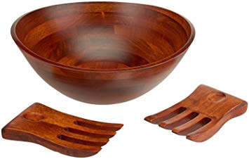 Lipper International (294-3) Large Cherry Wavy Rim Bowl with Salad Hands 2-Pack