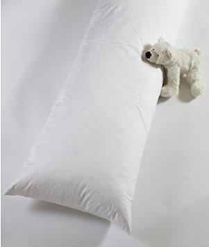 Unite Down Luxury Duck Down Body Pillow, Bolster, Pregant Pillow Insert 100% Organic Cotton Hypoallergenic (20x59inch, White)