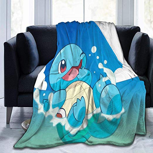 Net Method Anime Squirtle Flannel Blanket Super Soft and Comfortable Fuzzy Luxury Warm Plush Microfiber Blanket Suitable for Bed Sofa Travel Four Seasons Blanket -50"" x40