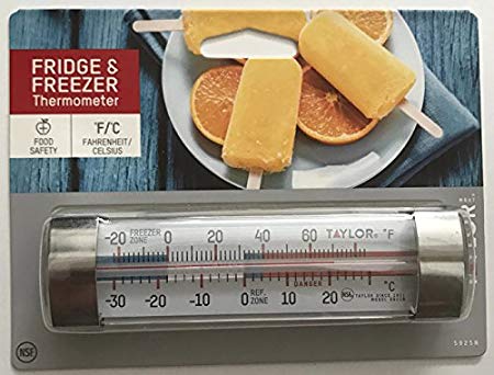Taylor Precision Products Classic Design Freezer/Refrigerator Utility Thermometer  (2 PACK)