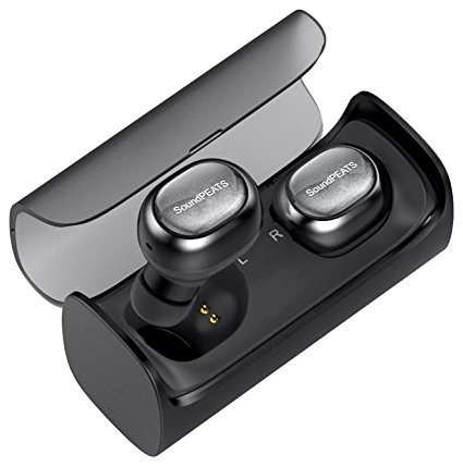 True Wireless Earbuds,Wireless Stereo Bluetooth 4.1 Headphones Cordless Earphones Sweatproof In-Ear Headset with Mic