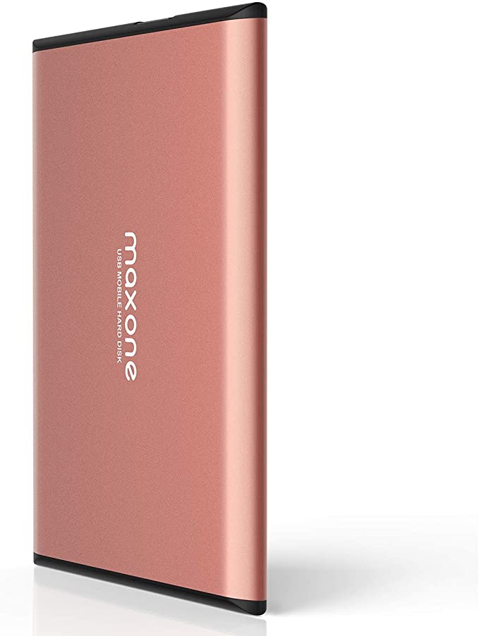 320GB External Hard Drive Portable - Maxone Ultra Slim 2.5'' External HDD USB 3.0 for PC, Mac, Laptop, PS4, Xbox one - Rose Pink