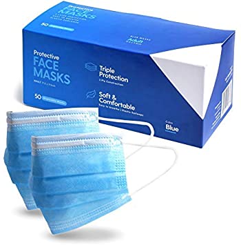 Disposable Face Mask, Breathable Masks 3 X 50 Boxes (150 count)