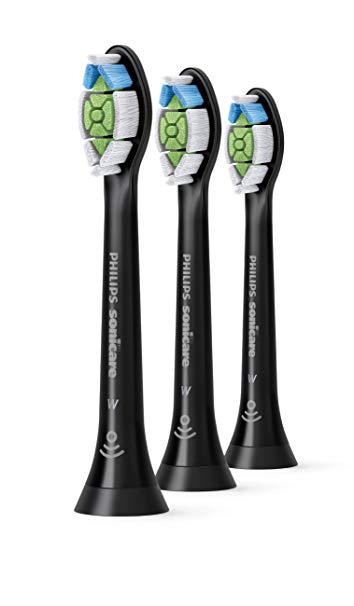 Philips Sonicare DiamondClean replacement toothbrush heads, HX6063/95, BrushSync technology, Black 3-pk