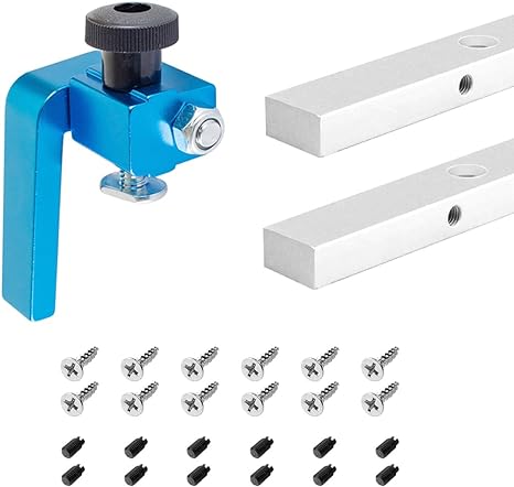 POWERTEC 71891 Flip Stop and Miter Bar Set | 3" Fence Flip Stop with 2-PC 18" Miter Bars for any Standard 3/4" x 3/8" Miter Slot, Crosscut Sled for Table Saw, Router Table, Band Saw