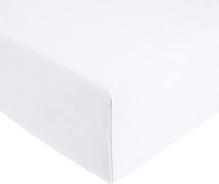 AmazonBasics Everyday Fitted Sheet, Super King - White