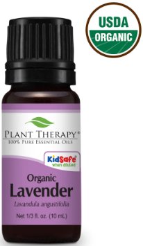 Organic Lavender Essential Oil. USDA Certified 10 ml (1/3 oz). 100% Pure, Undiluted, Therapeutic Grade.