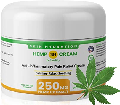 Hemp Extract Cream - 250 Mg - Made in USA - Natural Hemp Pain Relief Cream for Inflammation, Muscle, Joint, Back, Knee & Arthritis Pain - Hemp Salve- Back Pain Relief- Hemp Pain Relief Cream- Non-GMO