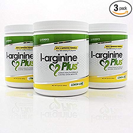 L-Arginine Plus® Official Formula 3-Pack Lemon Lime L-arginine Supplement BUY 3 AND SAVE - Blood Pressure, Cholesterol and More Energy Heart Health Supplement (3) (13.4 oz each)
