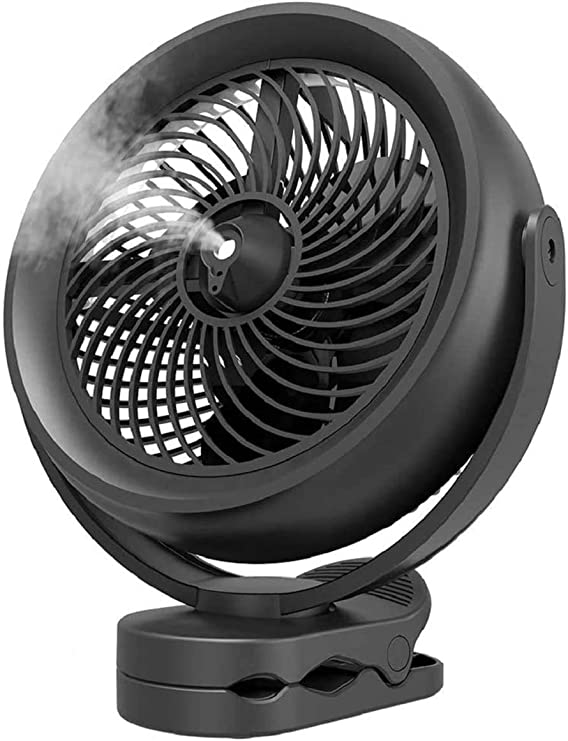 OPOLAR Battery Operated Fan,Cooling Misting Fan Clip-on Fan Desk Fan,8-Inch 10000mAh Rechargeable Battery,3 Speeds,2 Modes Mist Output with 200ml Water Tank,Ideal for Golf Cart Patio and Outdoor Camping