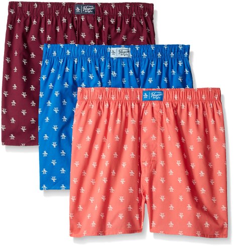 Original Penguin Men's 3-Pack Woven Boxers