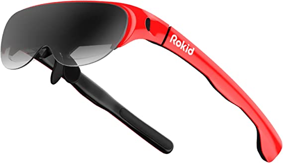 Rokid Air AR Glasses, Myopia Friendly Pocket-Sized Yet Massive Screen with 1080P OLED Dual Display, 43°FoV, 55PPD, Red