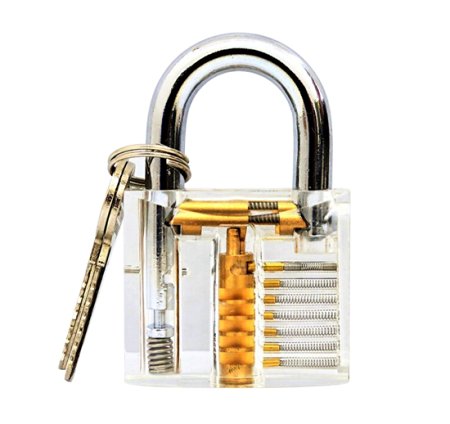 Jmkcoz Professional Lock Pick Set Transparent Visible Cutaway of Padlocks Locksmith Training Practice Lock Trainer Lock with 2 keys