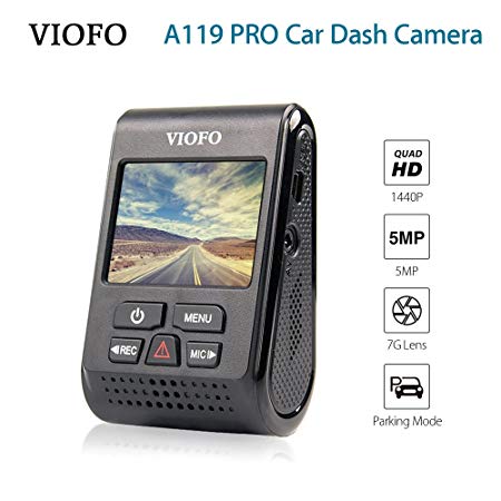 VIOFO A119 PRO 2K HD 1440P 30fps Car Dash Camera DVR Capacitor Video Record 2.0" Screen DVR 130° Novatek 96660 1296P G-Sensor