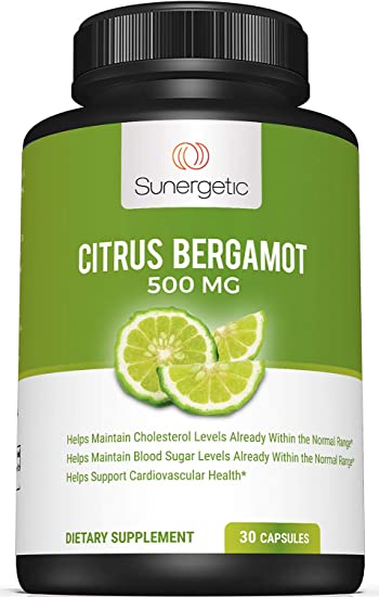 Premium Bergamot Capsules – Made with Organic Bergamot Extract – Clinically Studied Bergamonte® To Help Support Healthy Cholesterol & Blood Sugar Levels Within Normal Range–30 Citrus Bergamot Capsules