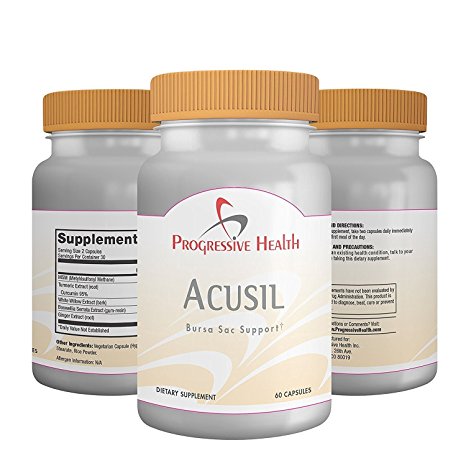 Acusil: Joint Health Pain Relief Supplement For Bursitis, Inflammation, Swollen Joints. Natural Anti Inflammatory Pills With Turmeric. Helps With Fluid On The Knee Foot Heel Elbow Wrist Hip & Shoulder