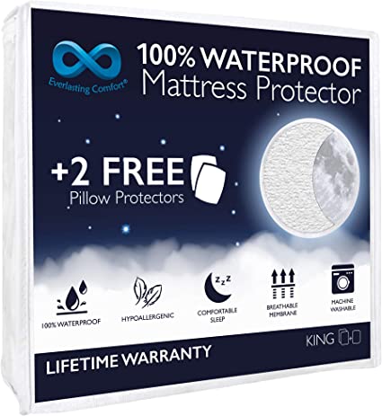 Everlasting Comfort Waterproof Mattress Protector with Pillow Protector (King)