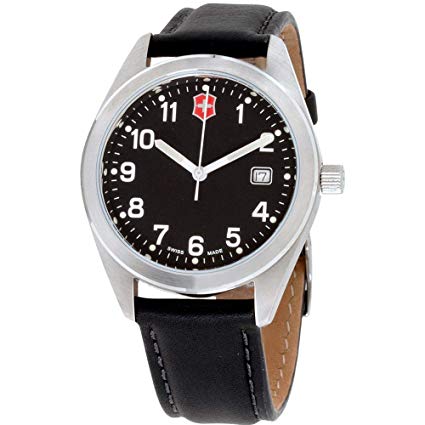 Victorinox Garrison Black Dial Leather Strap Men's Watch 26034CB